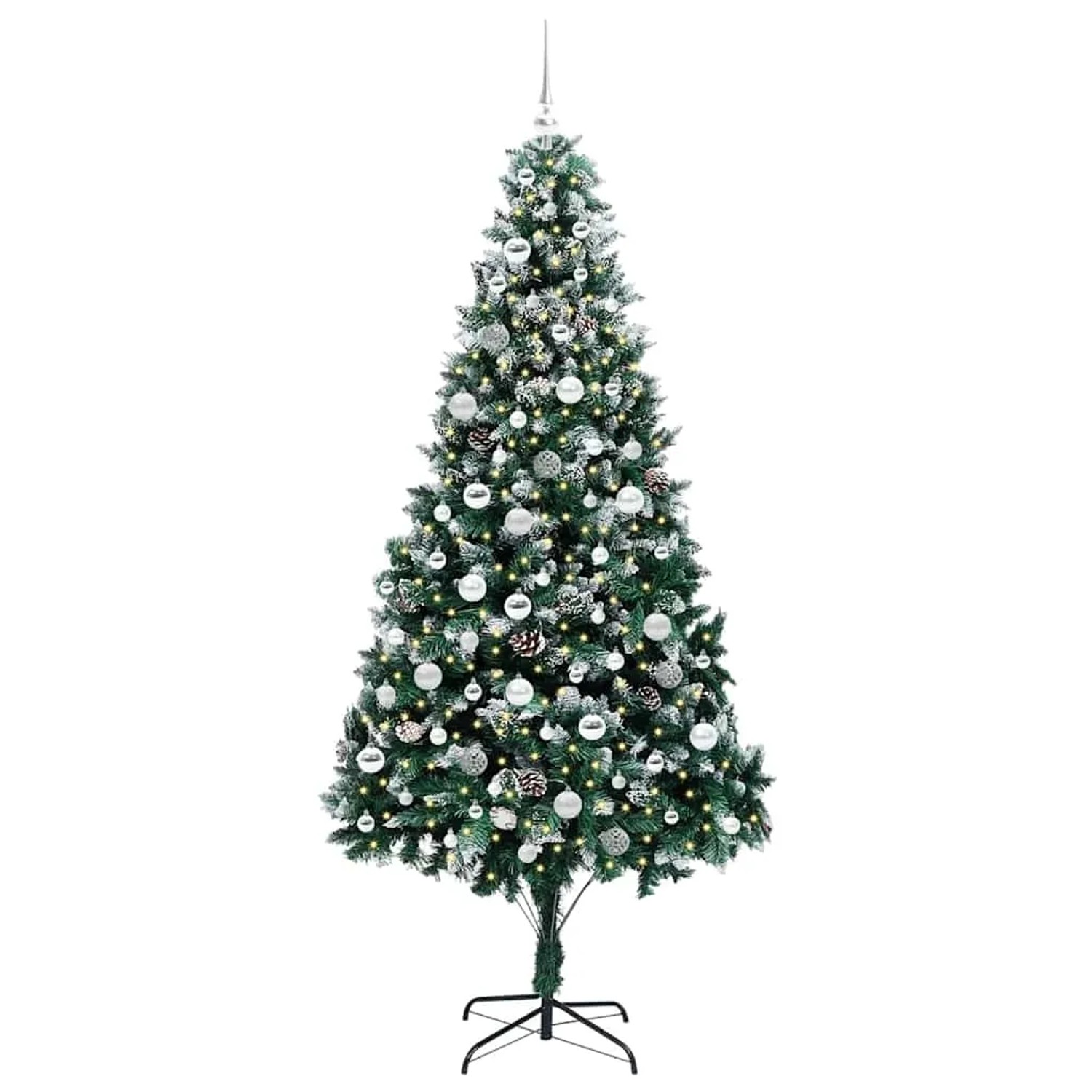 vidaXL Künstlicher Weihnachtsbaum mit 300 LEDs mit Ständer Grün 210 cm 3396278