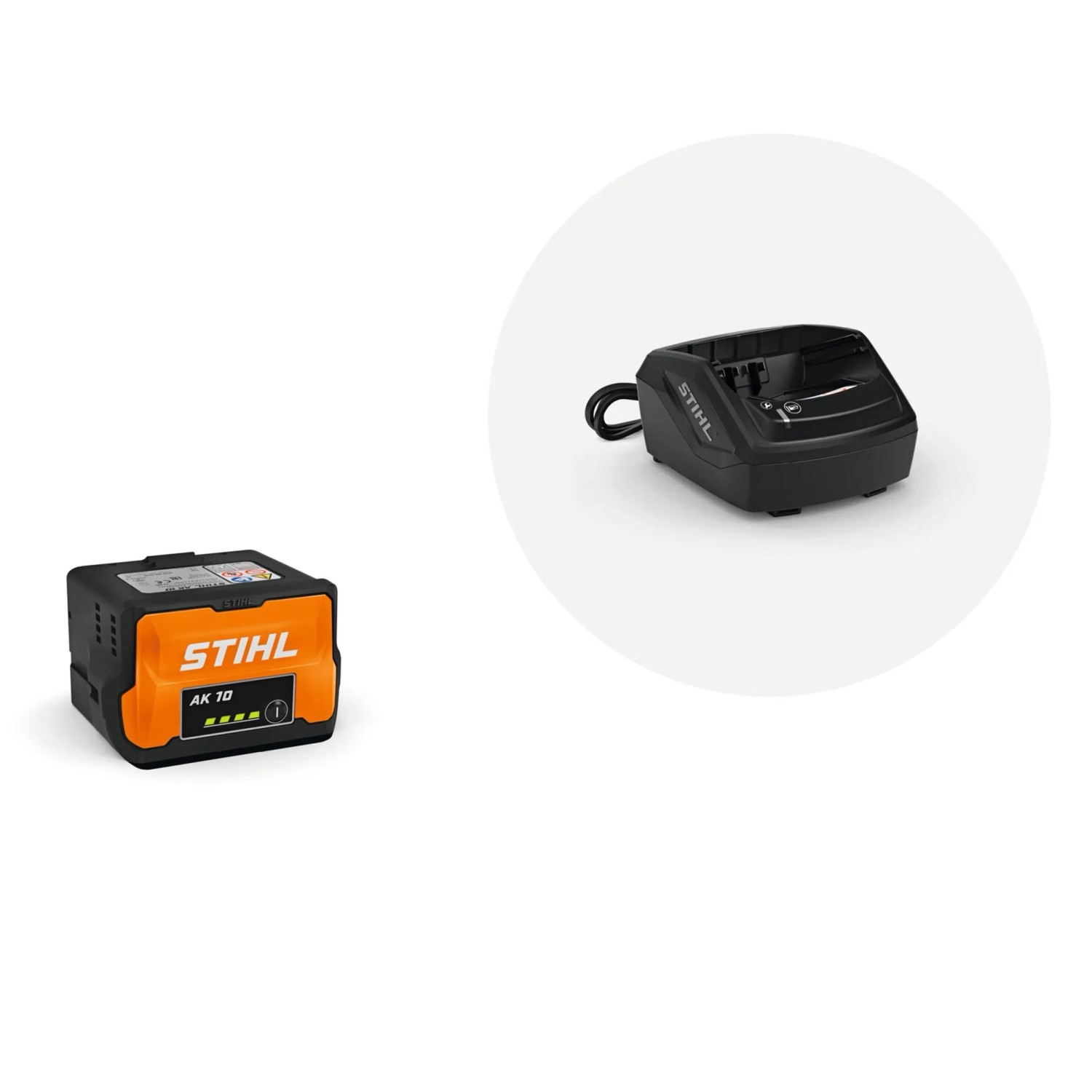 Stihl Starter-Set mit Akku AK 10 und Ladegerät AL 101 Orange-Grau