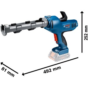 Bosch Professional GCG 18V-310 Akku-Kartuschenpresse (Solo-Version, ohne Akku) in Blau.