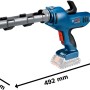 Bosch Professional GCG 18V-310 Akku-Kartuschenpresse (Solo-Version, ohne Akku) in Blau.