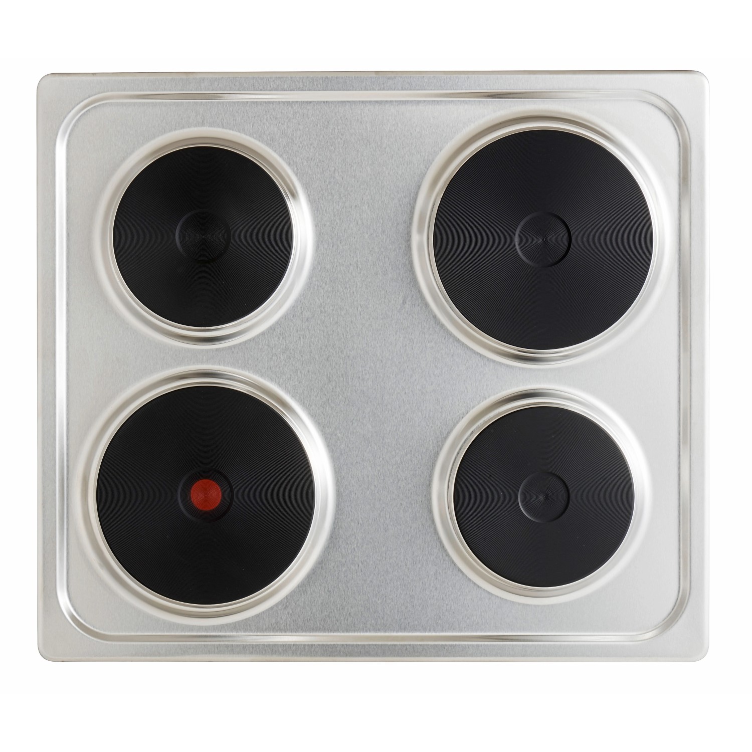 PKM Einbaukochfeld mit 4 Kochplatten, davon 1 Blitzkochplatte, Edelstahl