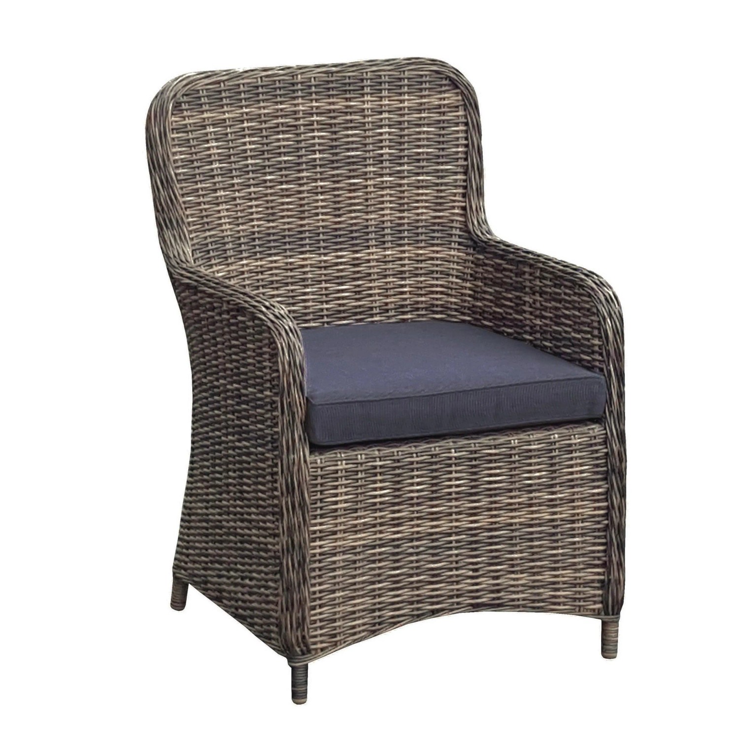 DELUKE Gartenstuhl 4er Set LAGOS Kunststoff Nelkenbraun Relaxsessel Wetterfest Gartenstühle Outdoor