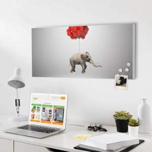 Banjado Magnettafel mit Elefant und roten Ballons als Wanddeko.