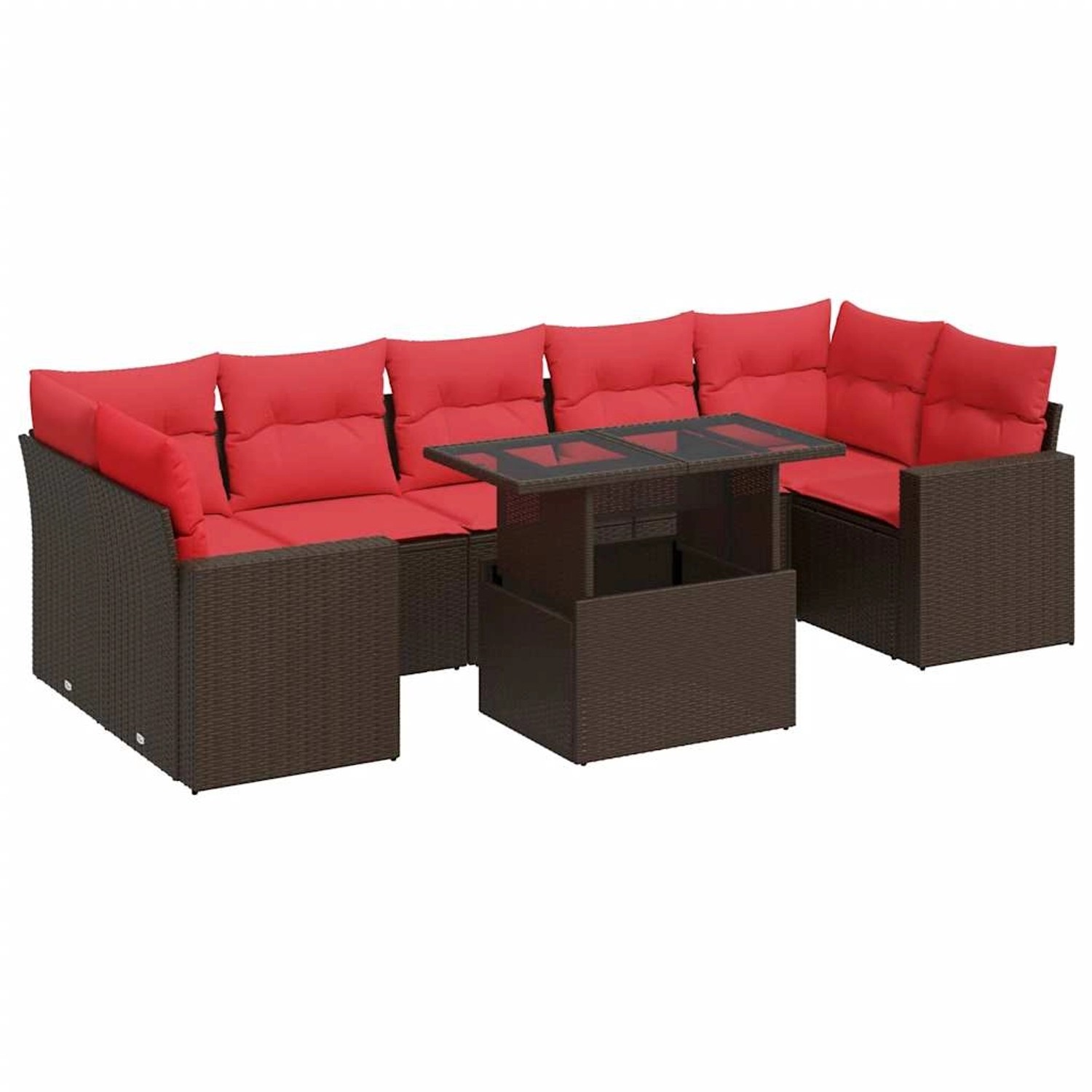 vidaXL 8-Tlg Garten-Sofagarnitur mit Kissen Braun Poly Rattan Akazie 332628 günstig online kaufen
