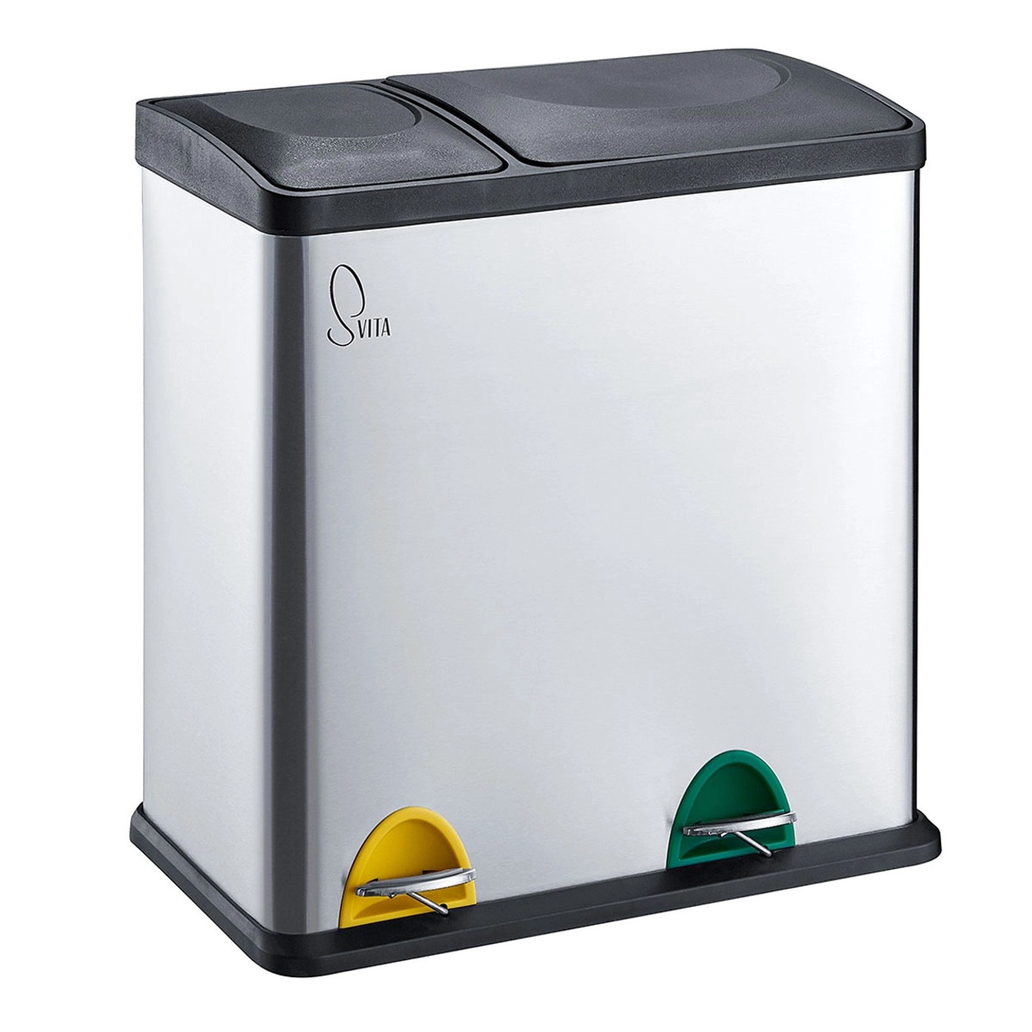 Svita TC2Combo35 Mülleimer Edelstahl Abfalleimer Mülltrennung 12l + 23l Sil günstig online kaufen