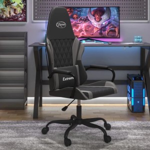 vidaXL Gaming-Stuhl mit Massagefunktion Schwarz und Grau Kunstleder 345537