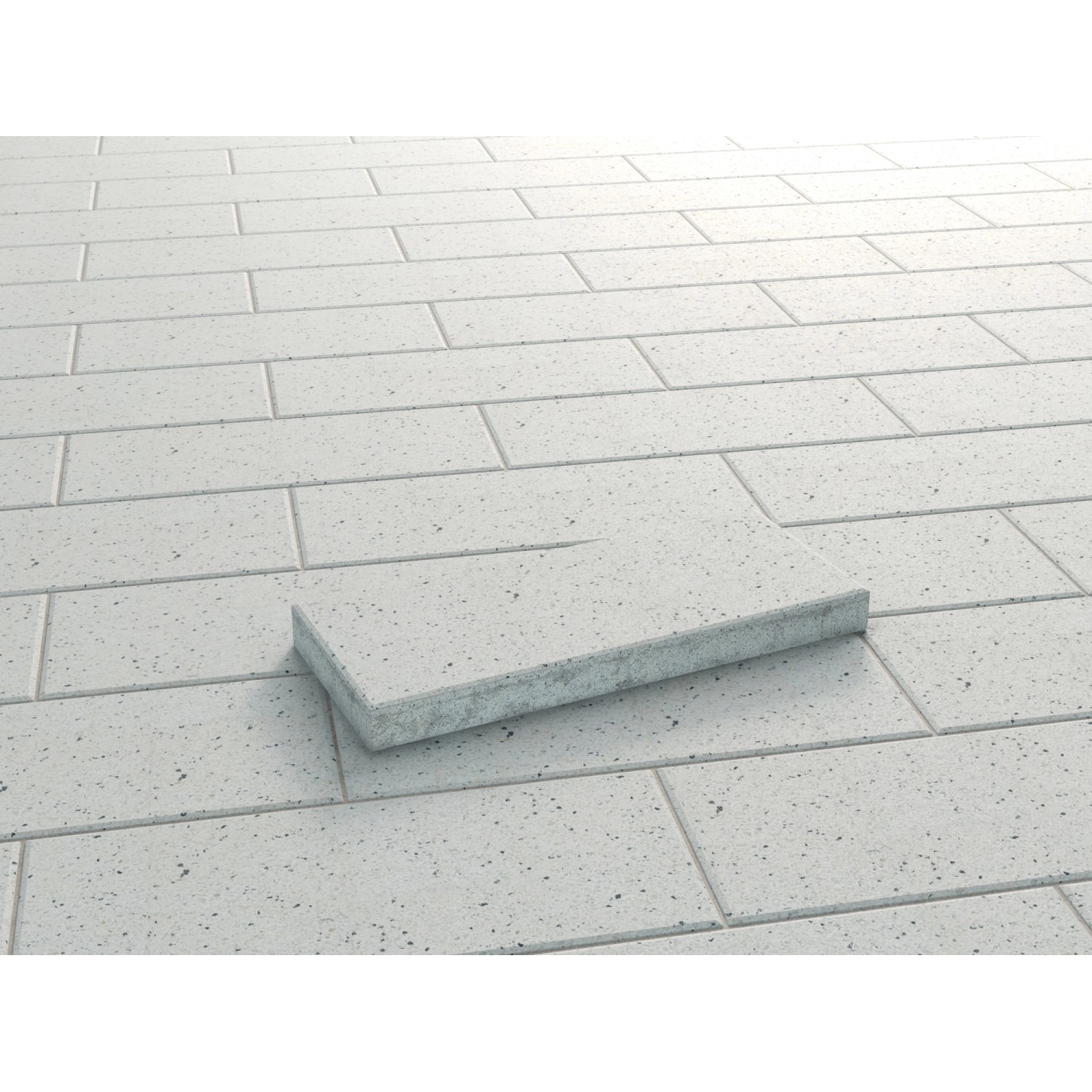 Terrassenplatte Beton Dallas Weiß wassergestrahlt 60 cm x 25 cm x 5 cm