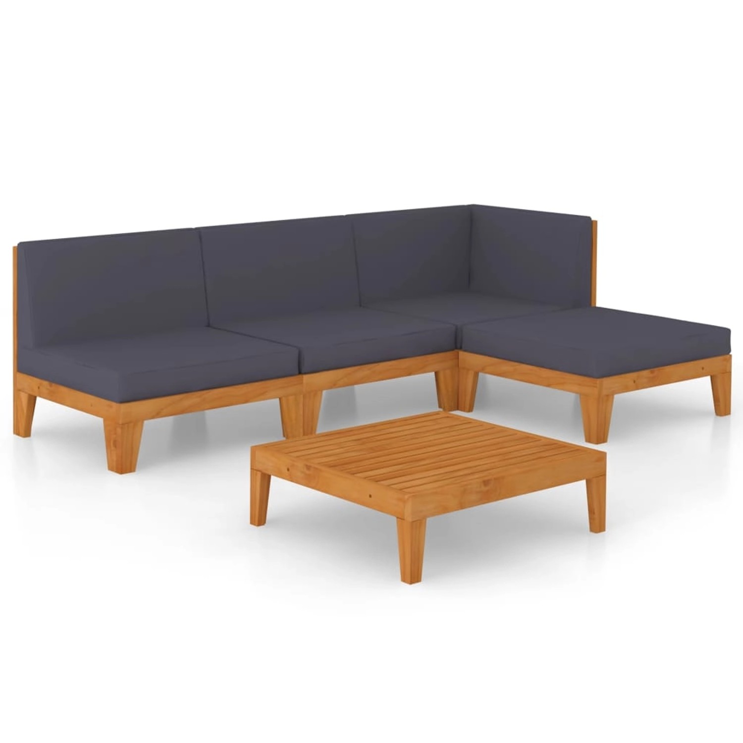 vidaXL 5-tlg Garten-Lounge-Set mit Kissen Akazie Massivholz Modell 1