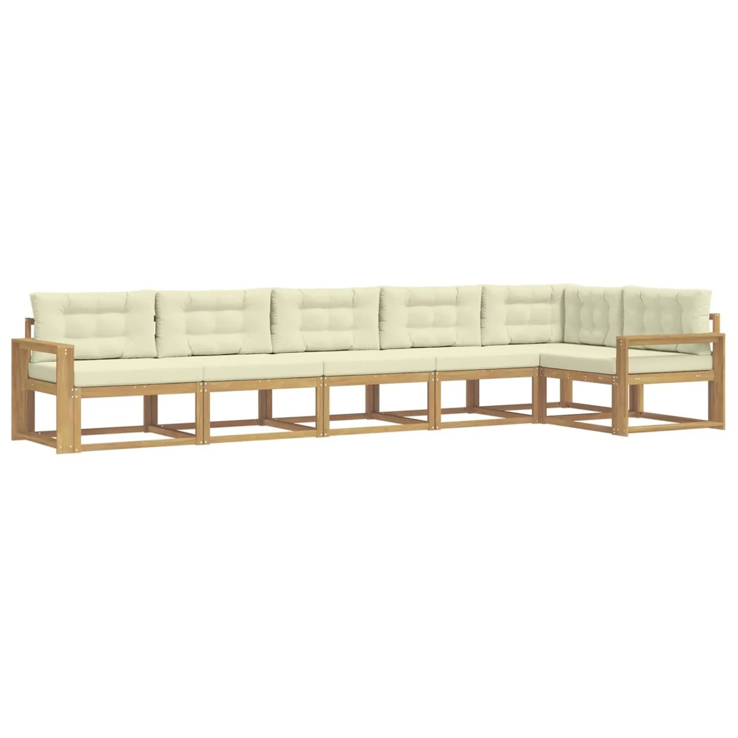 vidaXL Outdoor-Sofagarnitur mit Kissen 4-Tlg Weiß und Creme Polyester 3386519