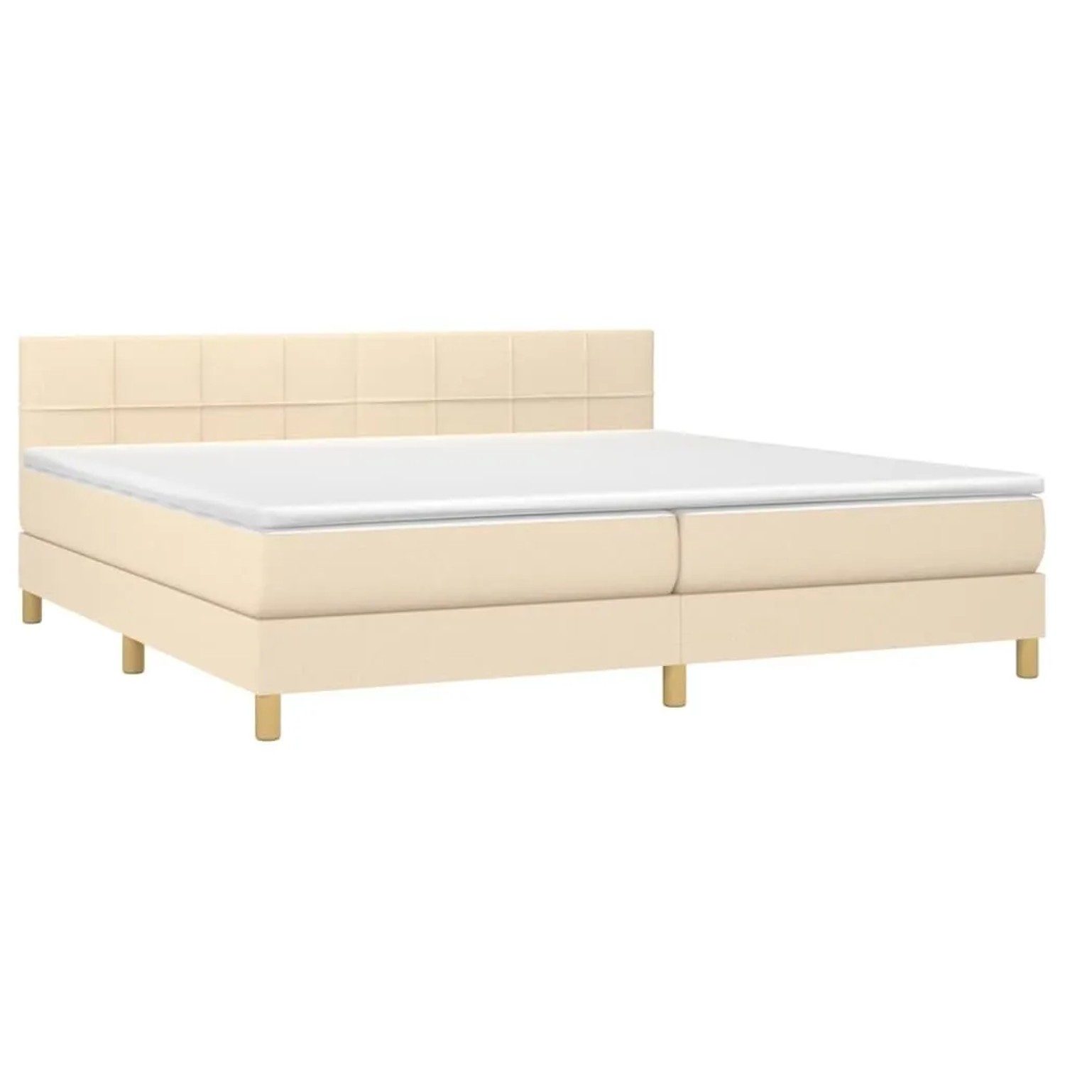 vidaXL Boxspringbett mit Matratze Creme 200x200 cm Stoff 3140646 günstig online kaufen