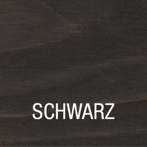 Holzprobe mit schwarzer Bondex Holzbeize, Maserung sichtbar.