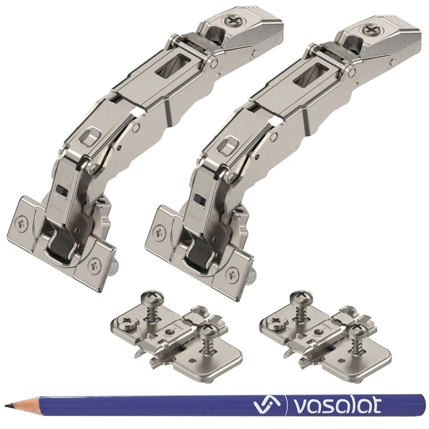 vasalat Set Blum Clip Top Blumotion Weitwinkelscharniere 155 Grad zum Einpressen mit Platten