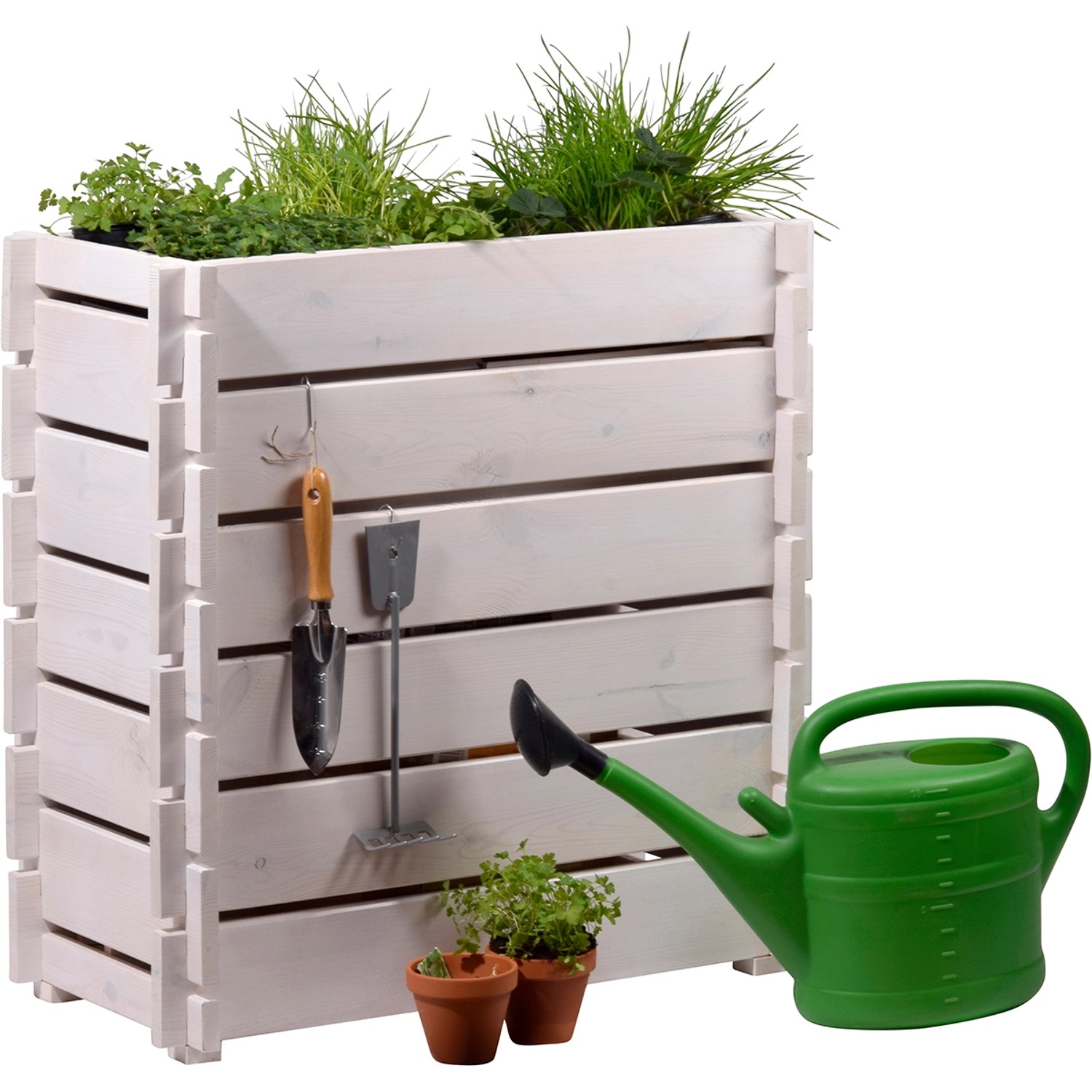 Dobar Hochbeet mit Stecksystem Kiefer Weiß 37 cm x 79 cm x 79 cm FSC