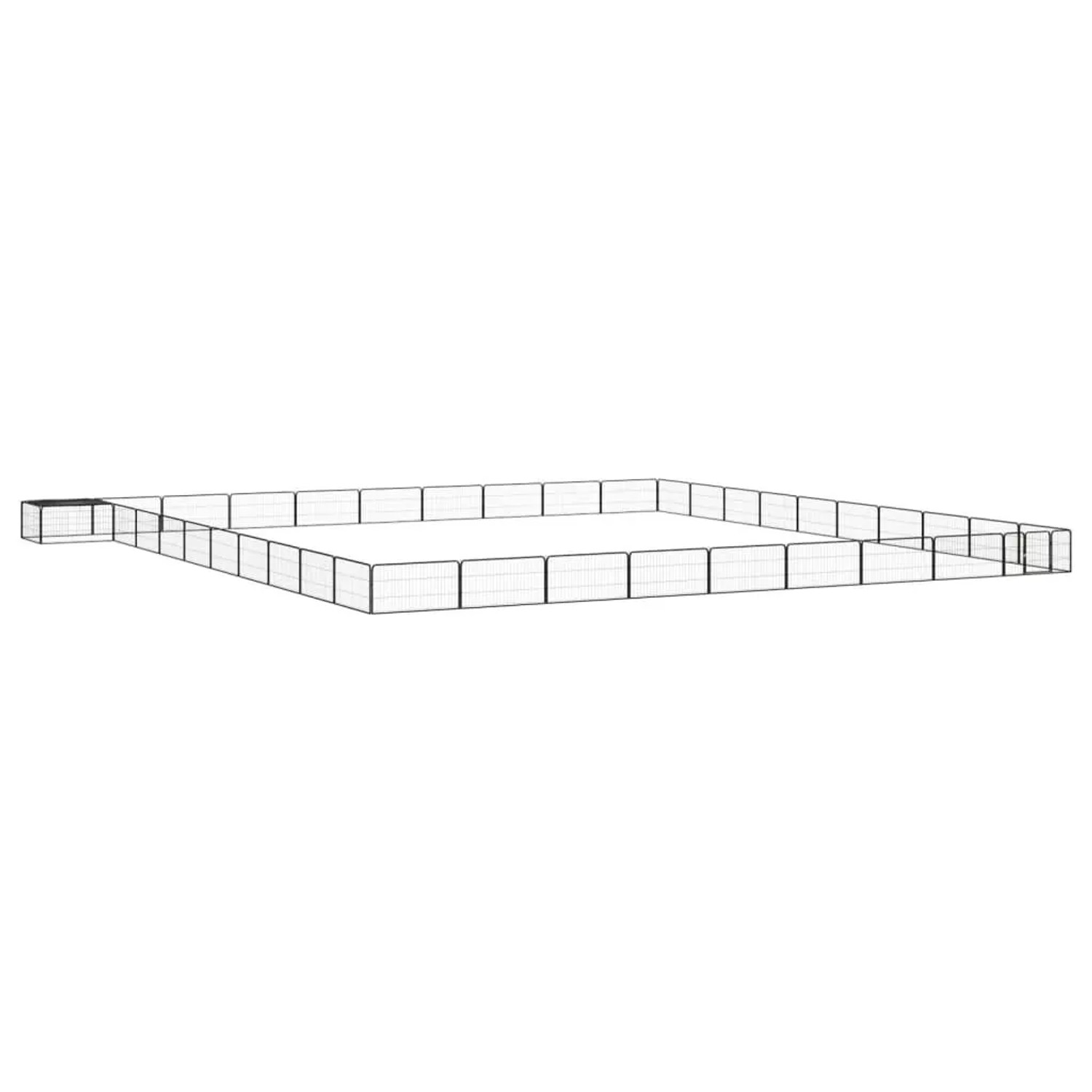 vidaXL 40 Tlg Hundelaufstall Schwarz 100x50cm Stahl Pulverbeschichtet 3115984