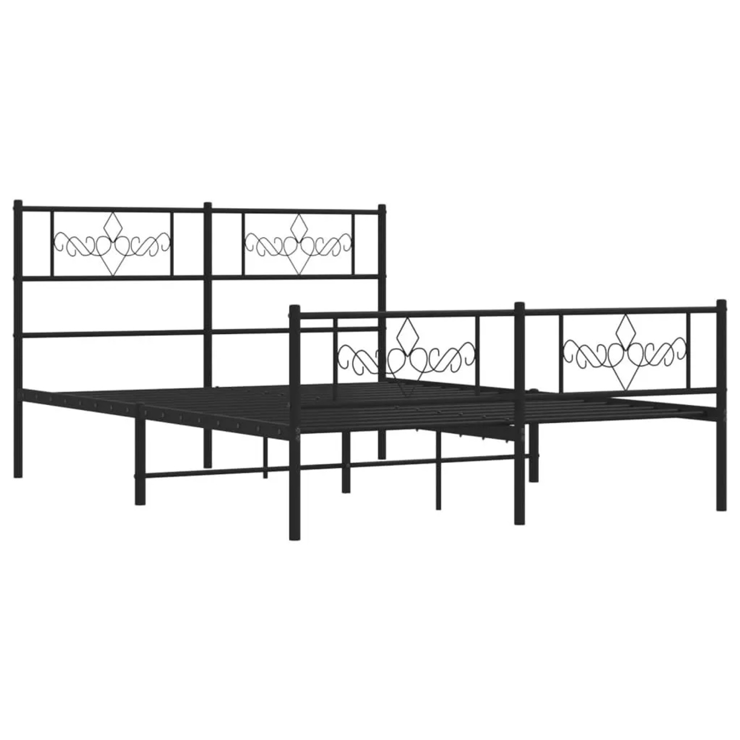 vidaXL Metallbett ohne Matratze mit Fußteil Schwarz 160x200 cm 355288