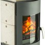 Wamsler Atlas Kaminofen, Stahl grau, 8 kW, mit Feuerraum und Verkleidung.