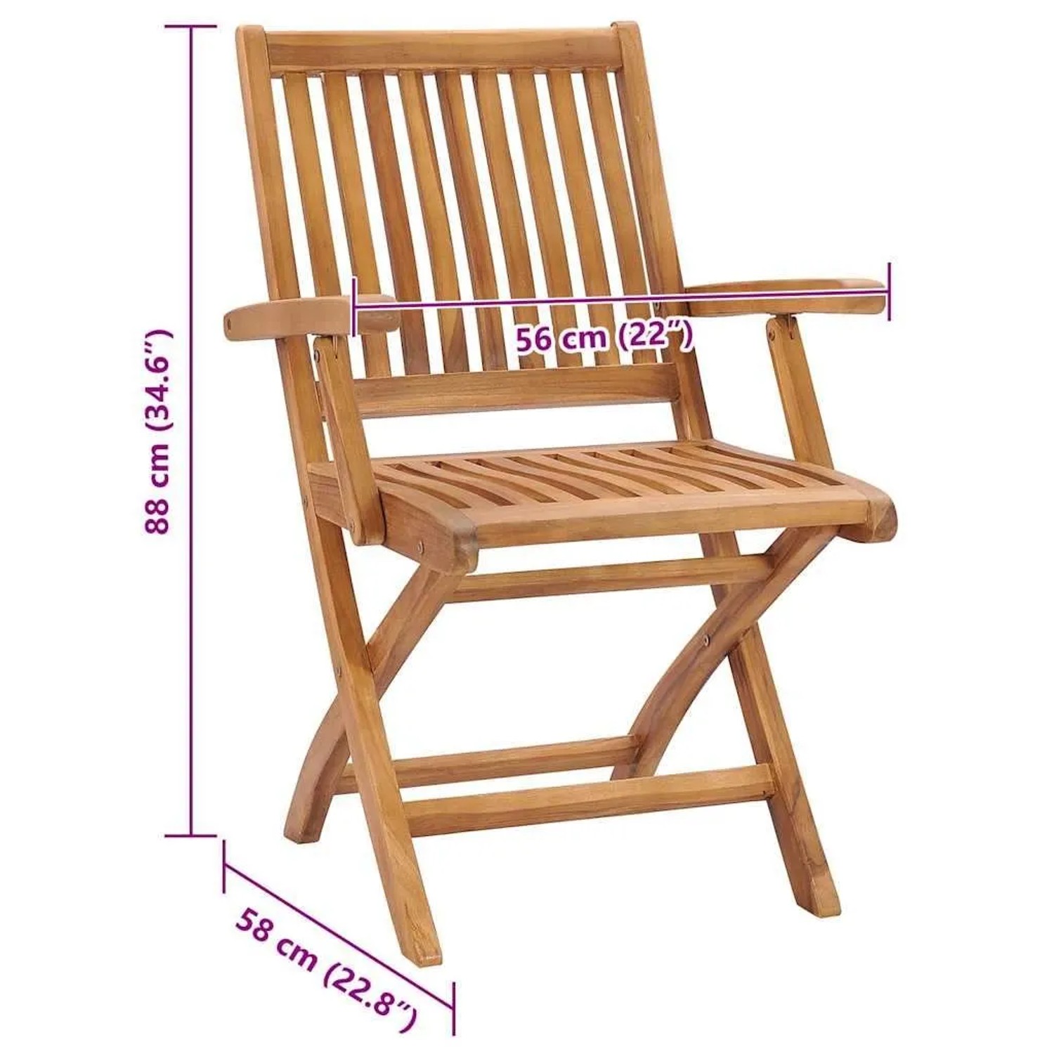 vidaXL Klappbare Gartenstühle mit Kissen 8 Stk Massivholz Teak 3072780_11