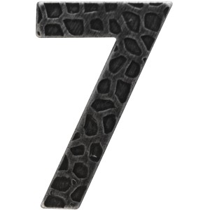 Hausnummer '7' aus Schmiedeeisen, witterungsbeständig.