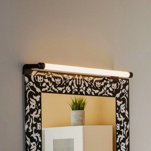 Lindby LED Wandleuchte Wandlampe Bad Eleri 9934148 Spritzwassergeschützt Modern in Schwarz 1-flammig Badezimmerleuchte