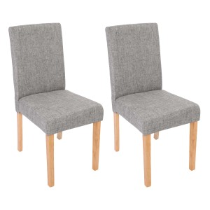 CHEFGASTRO Esszimmerstuhl 2er-Set Klassisch & Zeitlos 90x43x56cm Sitzhöhe 45cm Textil Helle Beine Grau
