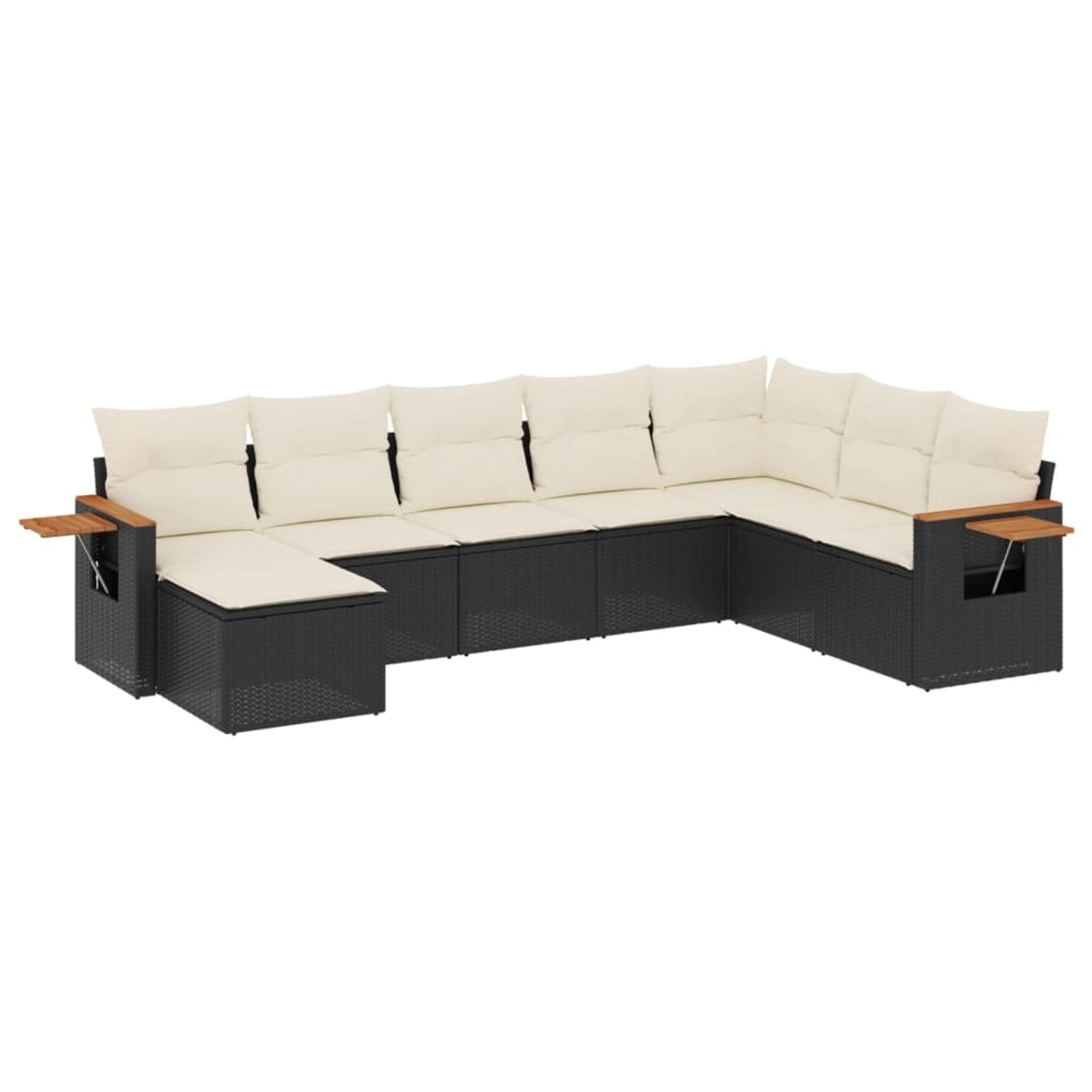 vidaXL 8-Tlg Garten-Sofagarnitur mit Kissen Schwarz Poly Rattan 3227085 günstig online kaufen