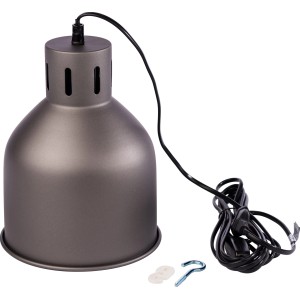 Venso E27 Lampenschirm SAGA Grau für Pflanzenanzucht mit Kabel, Schalter und Zubehör.