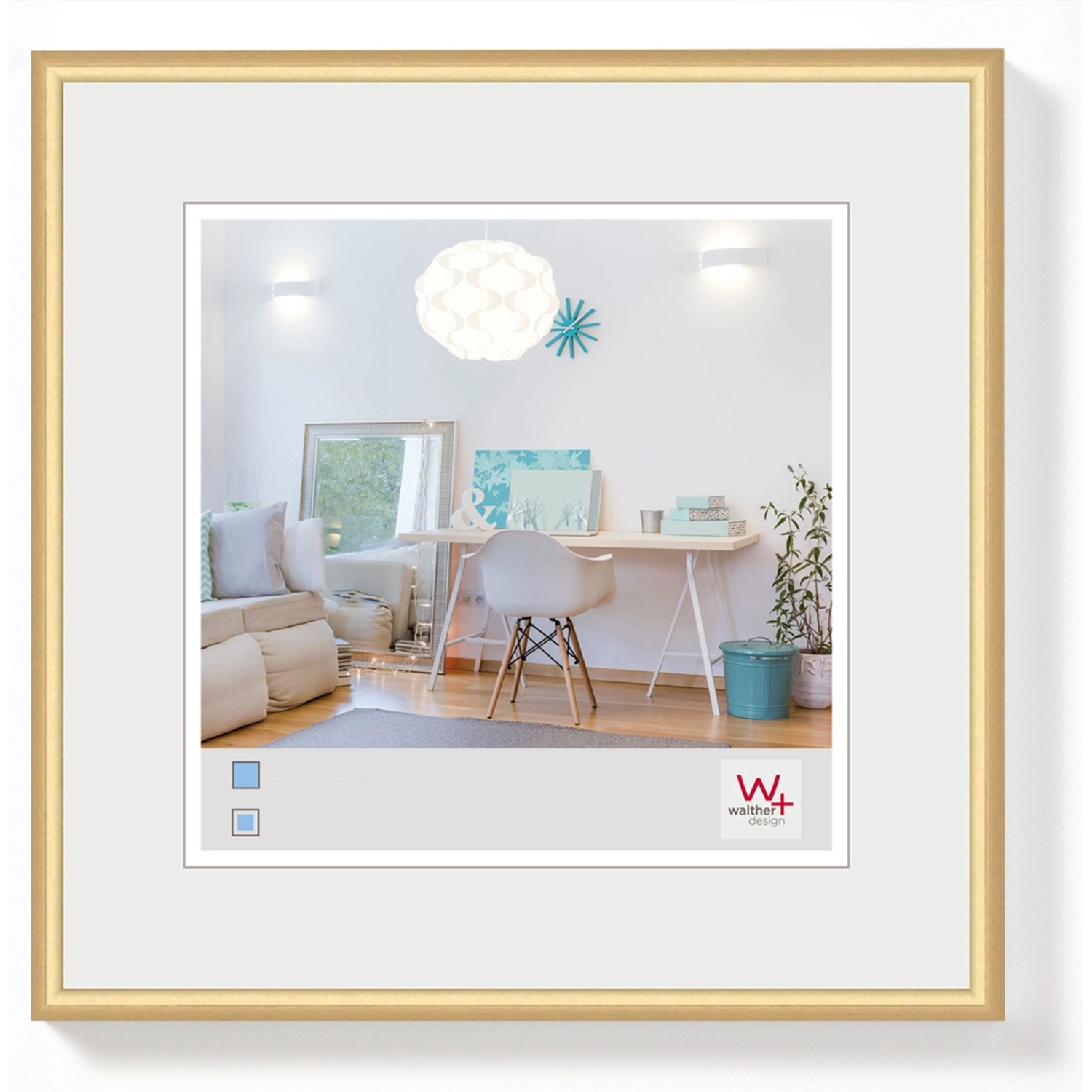 walther design New Lifestyle Kunststoff Bilderrahmen 30x30 cm Gold KV330G günstig online kaufen
