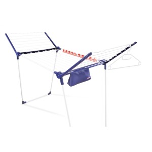 Leifheit Wäscheständer Pegasus 200 Solid Comfort mit Flügeln, Kleinteilehaltern und Wäscheklammerbeutel.