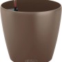 Lechuza Classico Color 43 Pflanzgefäß in Muskat, runder Blumentopf aus Kunststoff mit Bewässerungssystem.