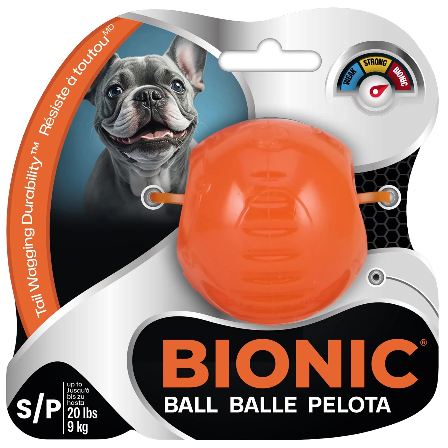 Bionic Hundespielzeug Ball 5,8 cm Orange