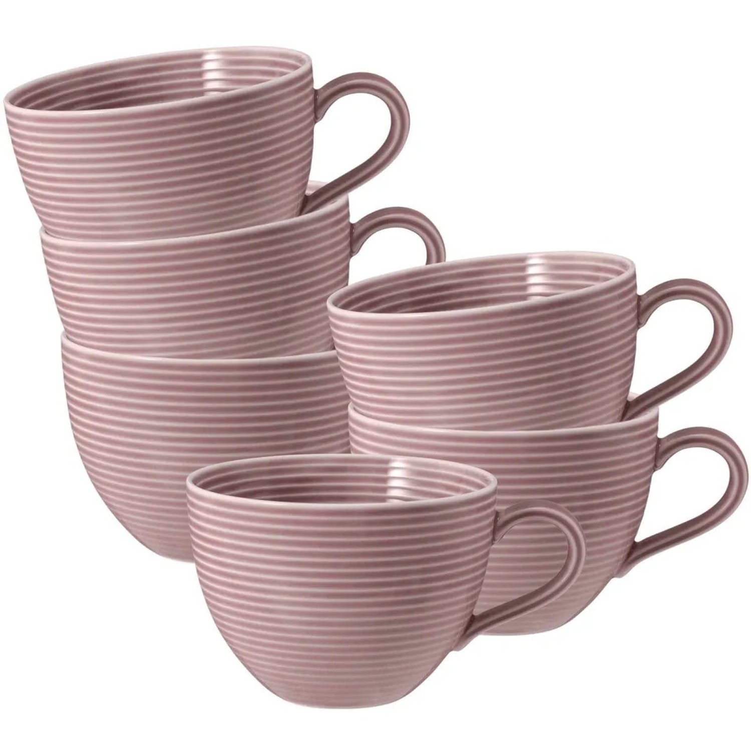 Seltmann Weiden Beat Color Glaze Milchkaffeetasse 0,35, 6er Set Altrosa