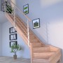 Treppe Mykonos Pro Buche, 1/4 gewendelt links, mit Design-Geländer und Setzstufen.
