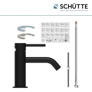 Schütte Standventil Aragon, Auslaufventil in Schwarz Matt mit Zubehör.