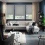 Schöner Wohnen Tageslicht-Rollo Tizia, 80x210 cm, Anthrazit im modernen Wohnzimmer.