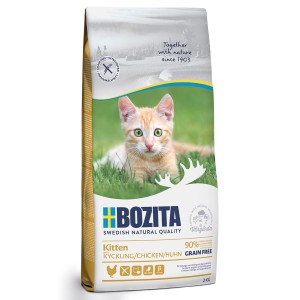 Bozita Katzen-Trockenfutter Feline Kitten Grain Free Huhn, 2kg Packung.