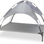 Graue Knuffelwuff Hundeliege XL mit Sonnendach für In- und Outdoor, 105x86x85cm.