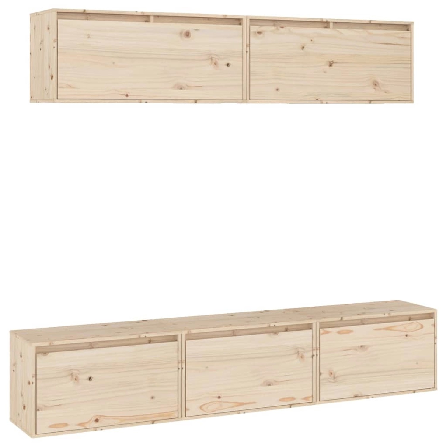 vidaXL 5-Tlg TV-Schrank-Set Massivholz Kiefer 3100149 günstig online kaufen