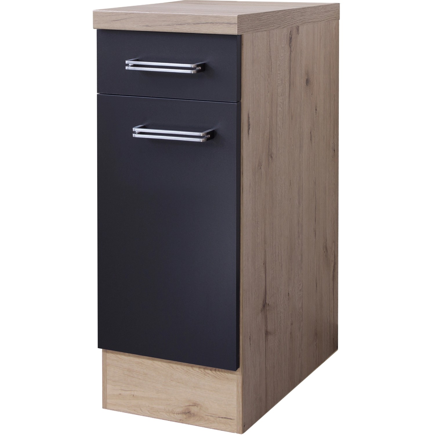 Flex-Well Exclusiv Unterschrank Lara 30 cm Anthrazit-San Remo Eiche