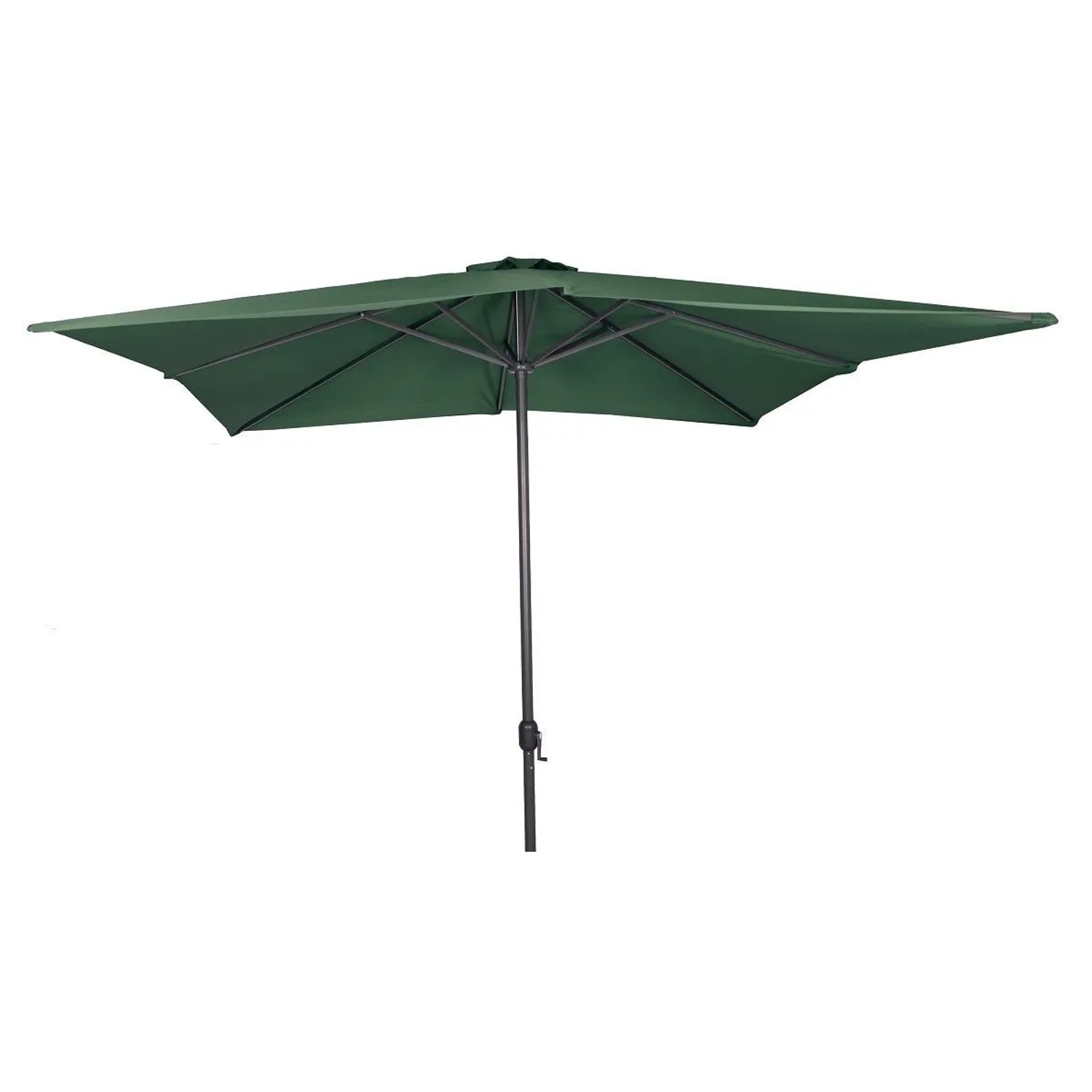 Lex Alu Sonnenschirm 3x3 m UV30+ Quadratisch Kurbelschirm Gartenschirm Balkon Grün