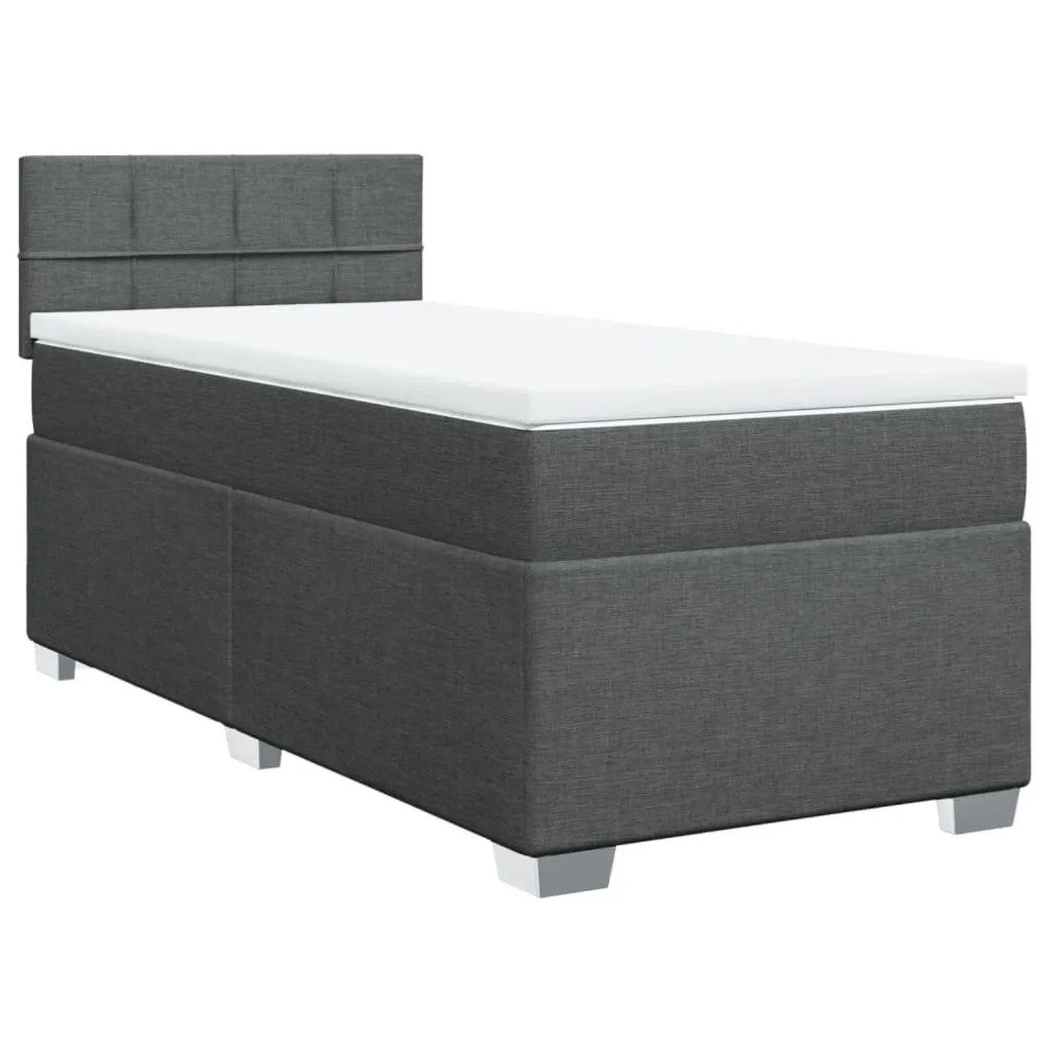 vidaXL Boxspringbett mit Matratze Dunkelgrau 90x200 cm Stoff 3285772 günstig online kaufen