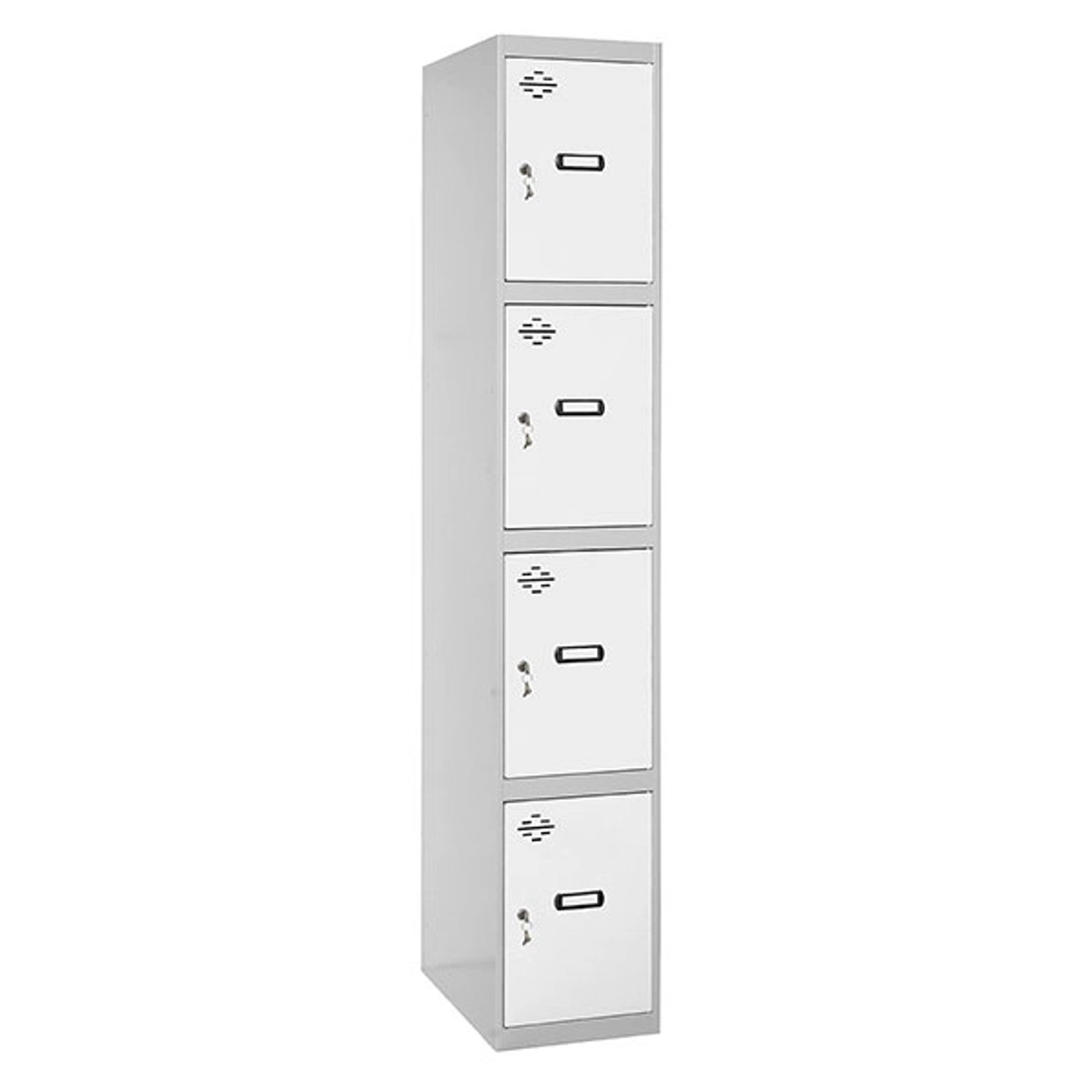PROREGAL Spind AMEGO HxBxT 180 x 30 x 50 cm 4 Abteile Grundmodul Grau-Weiß günstig online kaufen