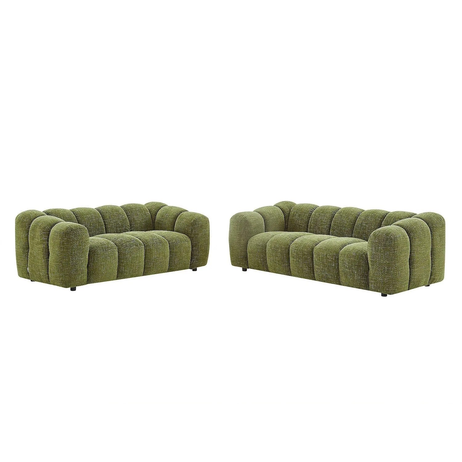 Vente-unique Couchgarnitur Nelimar Grün 189 cm  220 cm