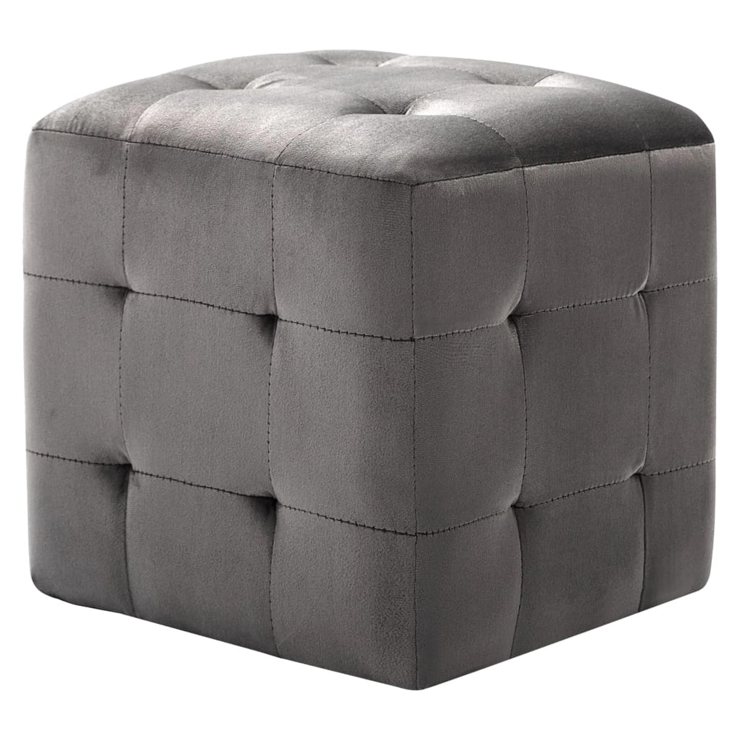 vidaXL Pouf 2 Stk. Grau 30x30x30 cm Samtstoff