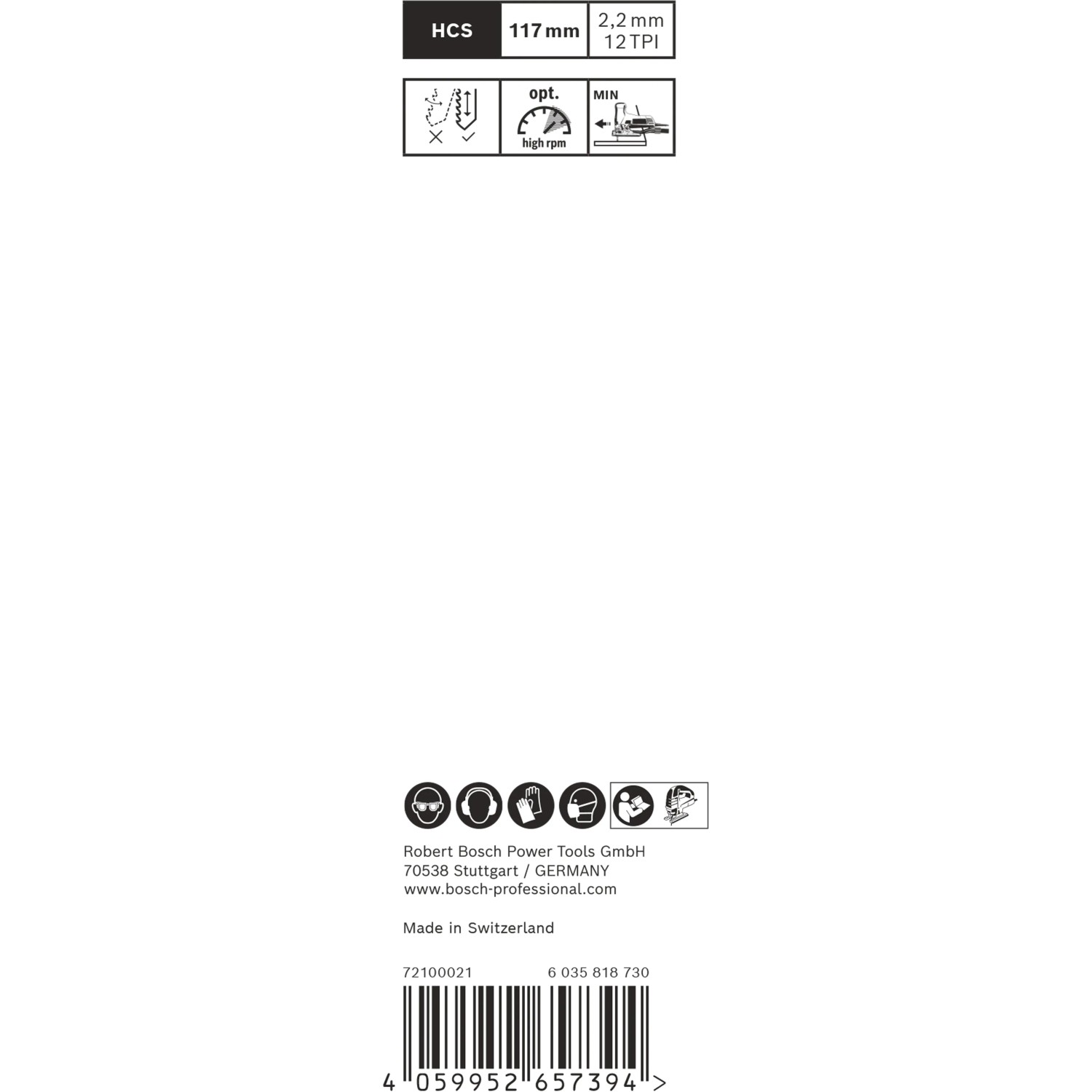 Verpackung Bosch Expert Stichsägeblatt T 308 BO für saubere Holzschnitte, 2 Stück.