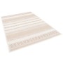Beiger Outdoor Teppich Ottawa Stripes, 80x150cm, mit Streifenmuster für Innen- und Außenbereich.