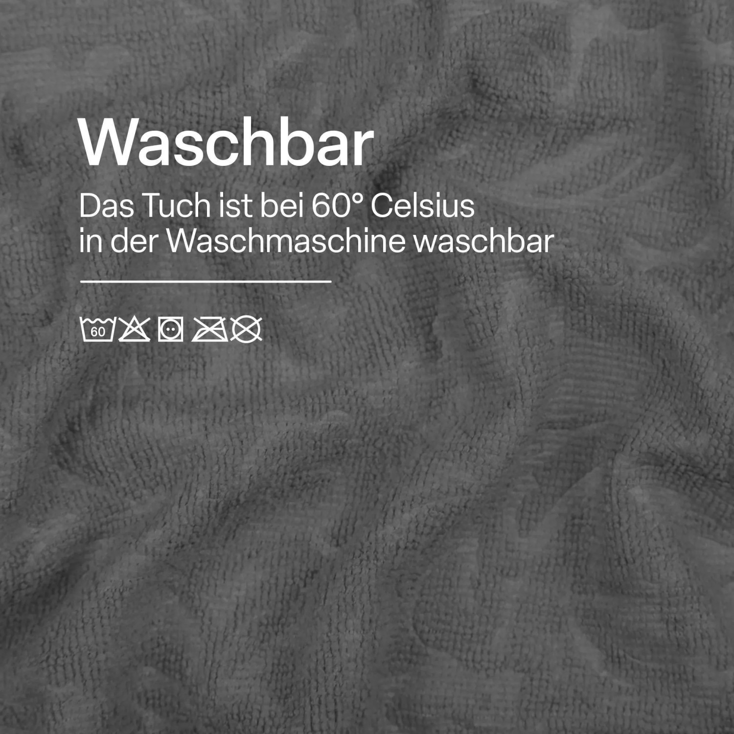 Detailaufnahme: Waschbares, anthrazitfarbenes Microfaser Geschirrtuch (60°C) aus dem 4er Pack von Bestlivings.