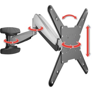 Schwaiger TV-Wandhalterung Full Motion für 2,54-139,7 cm (1-55 Zoll) Bildschirme, flexibel verstellbar.