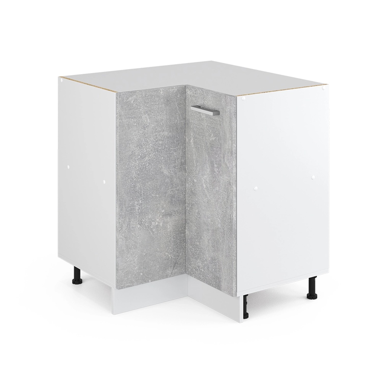Vicco Eckunterschrank R-Line Küchen Eckschrank Beton/Weiß 76 cm ohne Arbeit günstig online kaufen