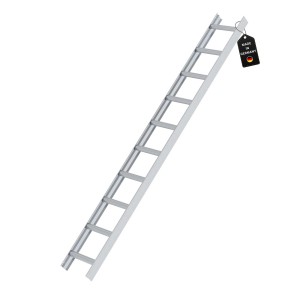 PROREGAL Dachleiter Alu Natur mit 10 Sprossen, geeignet für Steildächer.