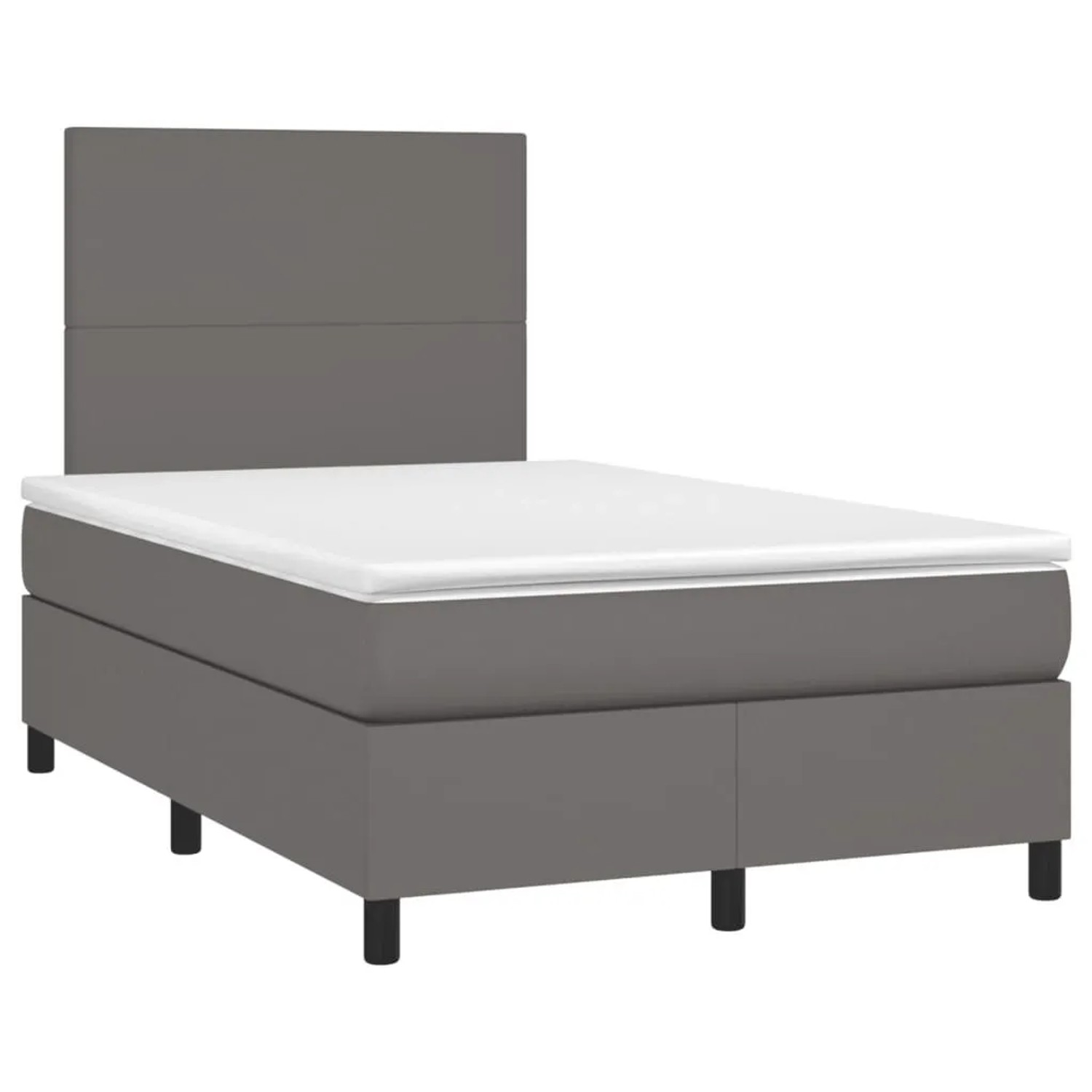 vidaXL Boxspringbett mit Matratze Grau 120x190 cm Kunstleder 3269969 günstig online kaufen